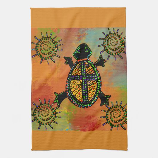 ZWUIDWESTELIJKE SCHILDPAD KUNST      THEEDOEK (Verticaal)
