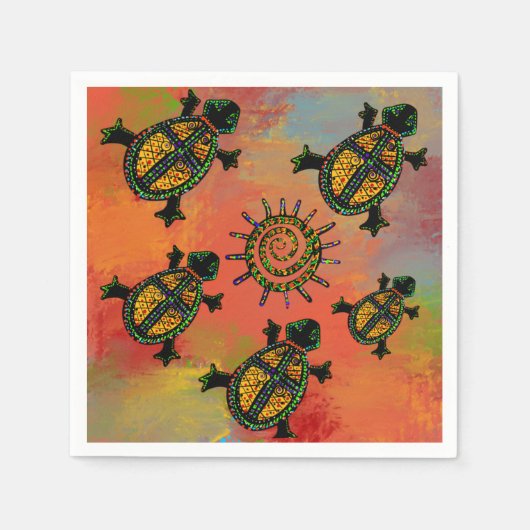 ZWUIDWESTERNE SCHILDPAD KUNST SERVET (Voorkant)