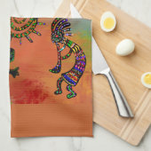 ZWUIDWESTERS KOKOPELLI-KUNST THEEDOEK (Quarter Fold)
