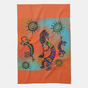 ZWUIDWESTERS KOKOPELLI-KUNST THEEDOEK