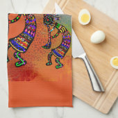 ZWUIDWESTERS KOKOPELLI-KUNST THEEDOEK (Quarter Fold)