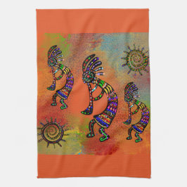 ZWUIDWESTERS KOKOPELLI-KUNST THEEDOEK