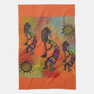 ZWUIDWESTERS KOKOPELLI-KUNST THEEDOEK