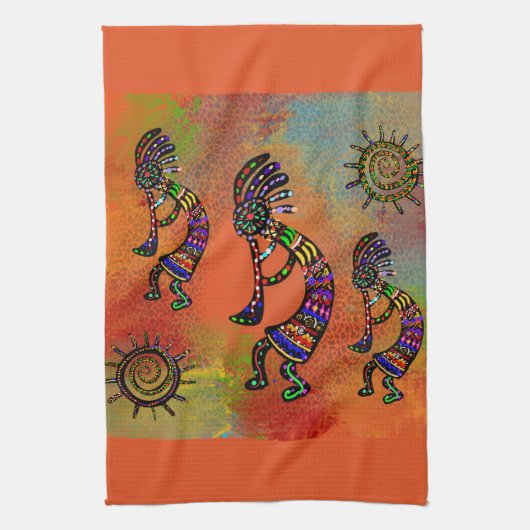 ZWUIDWESTERS KOKOPELLI-KUNST THEEDOEK (Verticaal)