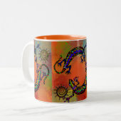 ZWUIDWESTERSE HAGEDIS KUNST TWEEKLEURIGE KOFFIEMOK (Voorkant links)