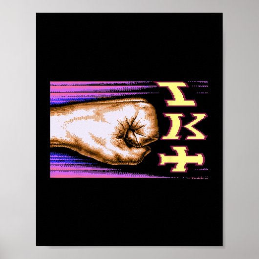 Zx Spectrum C64 Karate 8-bit Retro  Poster (Voorkant)