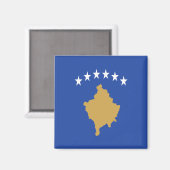 zXK001 KOSOVAR FLAG KOSOVO, Europe, Fridge Magnet (Voorkant / Achterkant)
