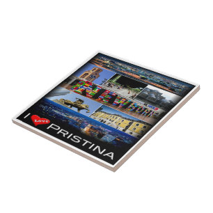 zXK004 PRISTINA "Ik hou van, Kosovo, Europa, Tegeltje