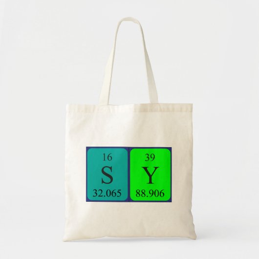 Zy periodieke lijstnaam canvas tas 2 (Voorkant)
