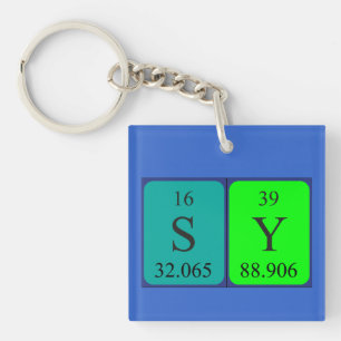 Zy periodieke lijstnaam keyring 4 sleutelhanger