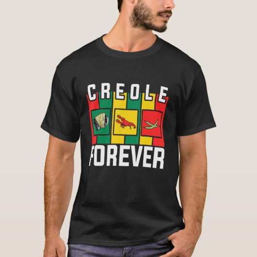 Zydeco Creole Forever Fan van Zydeco Muziek en Fes T-shirt (Voorkant)