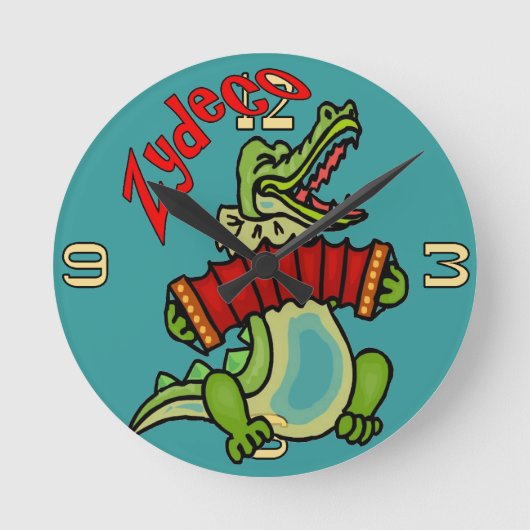 Zydeco Gator Clock Ronde Klok (Voorkant)