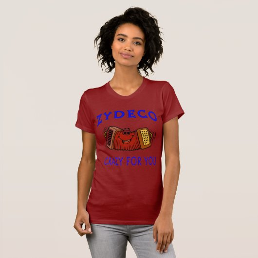 Zydeco gek voor jou t-shirt (Voorkant volledig)