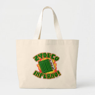 Zydeco Inferno Funny Music Genre Cartoon Logo Grote Tote Bag