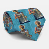 Zydeco Joe Cajun Muziekschilderij Stropdas (Opgerold)