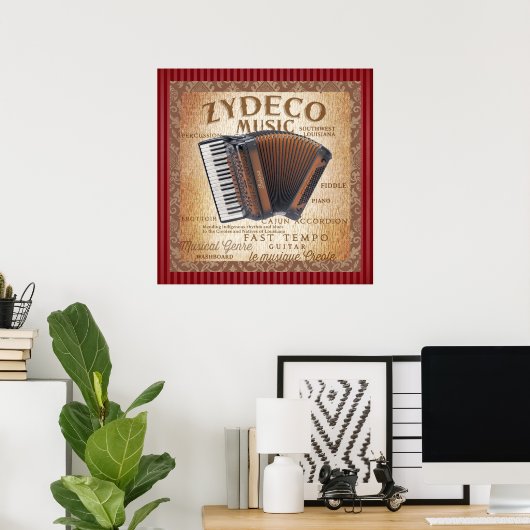 Zydeco Music Poster (Thuiskantoor)