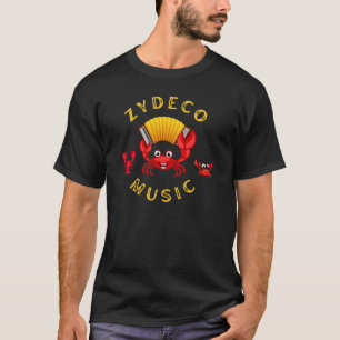 Zydeco Muziek Accordeon Dansende Krabben T-shirt