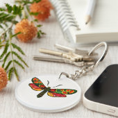 Zygaena carniolica - de Crepuscular Burnet Moth Sleutelhanger (Voorkant Rechts)