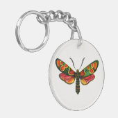 Zygaena carniolica - de Crepuscular Burnet Moth Sleutelhanger (Voorkant Links)