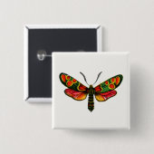 Zygaena carniolica - de Crepuscular Burnet Moth Vierkante Button 5,1 Cm (Voorkant /achterkant)