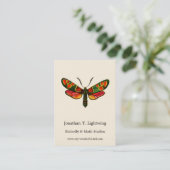 Zygaena carniolica - de Crepuscular Burnet Moth Visitekaartje (Staand voorkant)