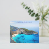 Zykynthos Shipwreck Beach, Griekenland Feestdagenkaart (Staand voorkant)