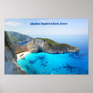 Zykynthos Shipwreck Beach, Griekenland Poster