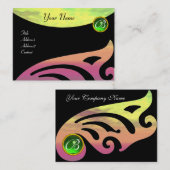 ZYLHOL MONOGRAM, groene smaragd, gele roze Visitekaartje (Voorkant / Achterkant)