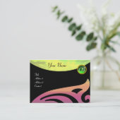 ZYLHOL MONOGRAM, groene smaragd, gele roze Visitekaartje (Staand voorkant)