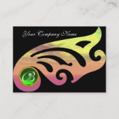 ZYLHOL MONOGRAM, groene smaragd, gele roze Visitekaartje (Achterkant)