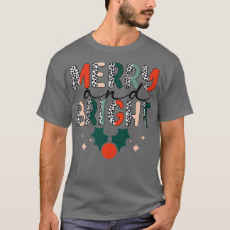 ZYNr Leopard Merry Xmas heldere kerstvibes voor T-shirt