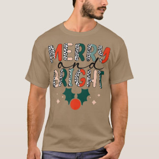 ZYNr Leopard Merry Xmas heldere kerstvibes voor T-shirt
