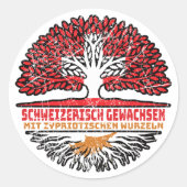 Zypern Zyprisch Schweizer Schweiz Baum Wurzel Ronde Sticker (Voorkant)