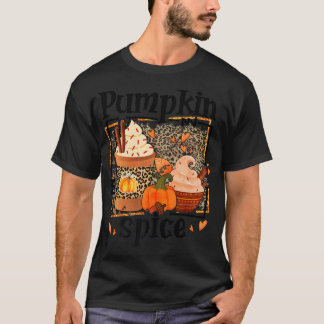 ZyVb Leopard Pumpkin Spice Herfst herfst Pumpkin T T-shirt