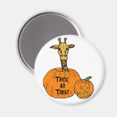 ZZ- Giraffe in een Pumkin Halloween Magnet (Voorkant / Achterkant)