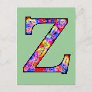 Zz verlicht monogram briefkaart