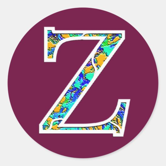 Zz verlicht monogram ronde sticker (Voorkant)