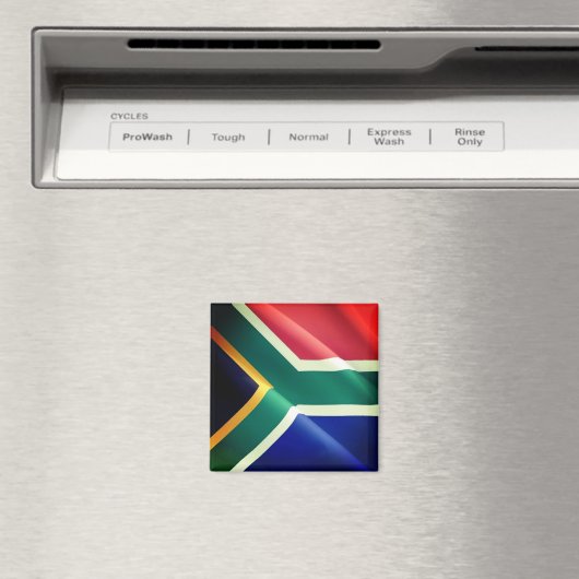 zZA002 ZUID-AFRIKA, Waving Flag, Afrika, Fridge Magneet (Insitu (Vaatwasser))