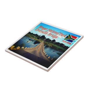 zZA003 KRUGEN N.P. Zuid-Afrika, Krokodil, Tegeltje