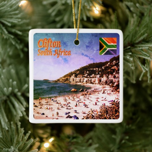 zZA009 CLIFTON, Panorama, Zuid-Afrika, Keramisch Ornament (Boom)
