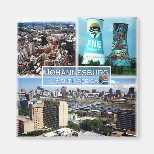 zZA026 JOHANNESBURG, Mosaic, Zuid-Afrika, Fridge Magneet (Voorkant)