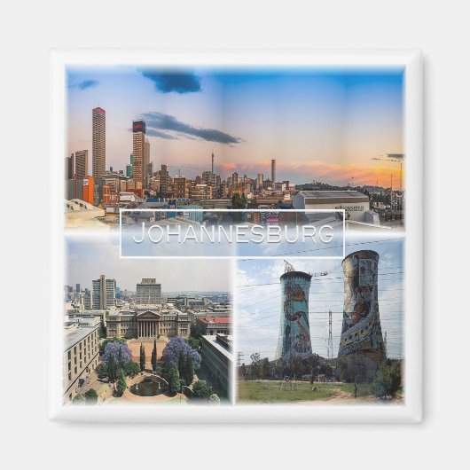 zZA030 JOHANNESBURG, Mozaïek, Zuid-Afrika, Fridge Magneet (Voorkant)