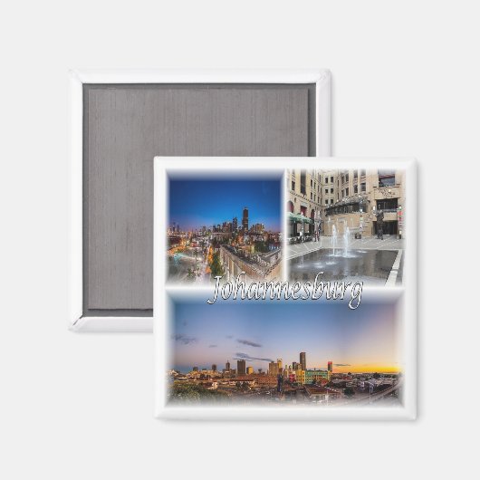 zZA034 JOHANNESBURG, Mosaic, Zuid-Afrika, Fidge Magneet (Voorkant / Achterkant)