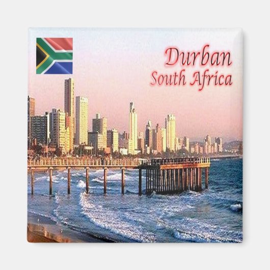 zZA037 DURBAN Skyline Crop, ZUID-AFRICA, Fridge Magneet (Voorkant)