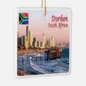 zZA037 DURBAN Skyline Crop, ZUID-AFRIKA Keramisch Ornament (Rechts)