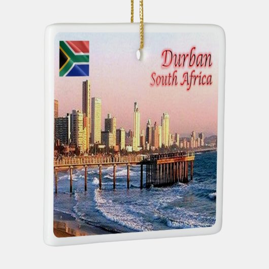 zZA037 DURBAN Skyline Crop, ZUID-AFRIKA Keramisch Ornament (Rechts)