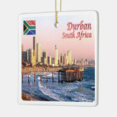 zZA037 DURBAN Skyline Crop, ZUID-AFRIKA Keramisch Ornament (Links)