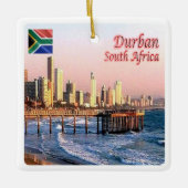 zZA037 DURBAN Skyline Crop, ZUID-AFRIKA Keramisch Ornament (Voorkant)