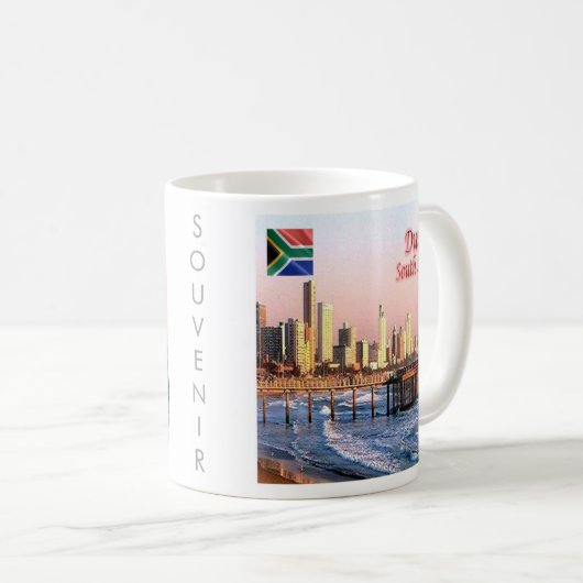 zZA037 DURBAN Skyline Crop, ZUID-AFRIKA Koffiemok (Voorkant rechts)
