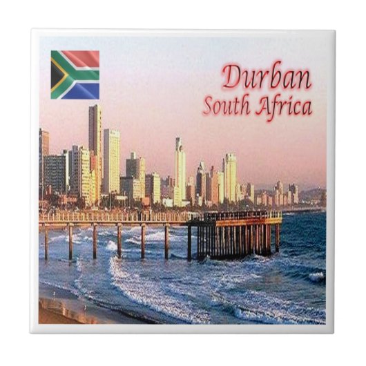 zZA037 DURBAN Skyline Crop, ZUID-AFRIKA Tegeltje (Voorkant)